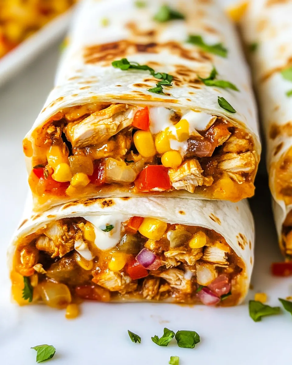 Delicious Chicken Burritos shot