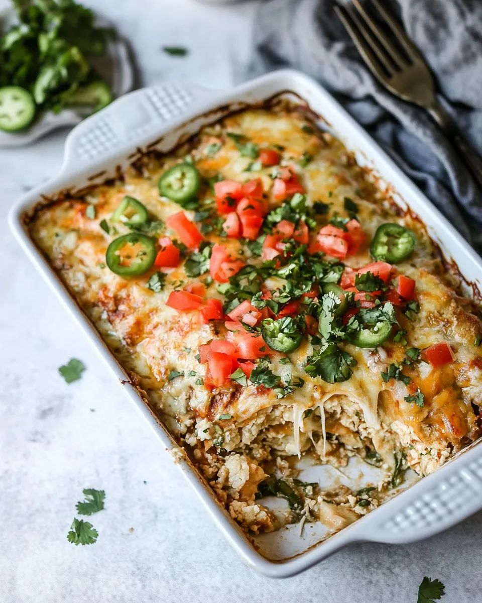 Homemade Chicken Enchilada Casserole With Cauliflower photo