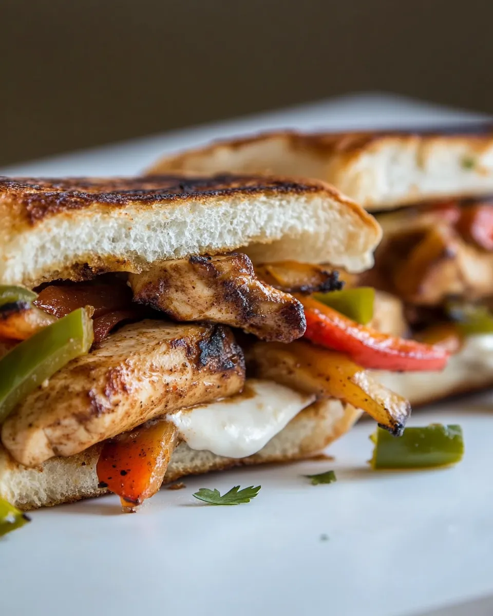 Delicious Chicken Fajita Sandwiches shot