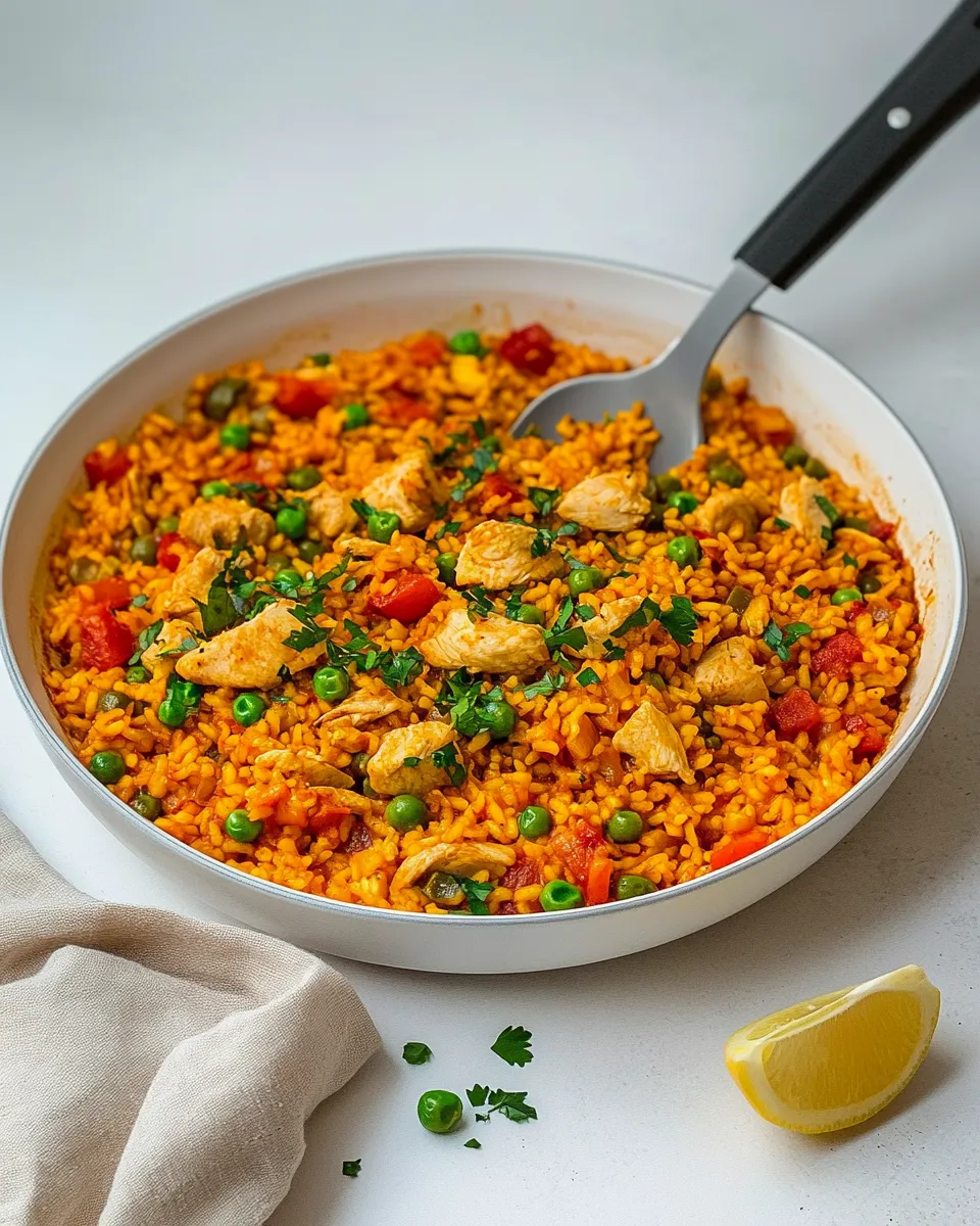 Easy Chicken Paella Recipe shot