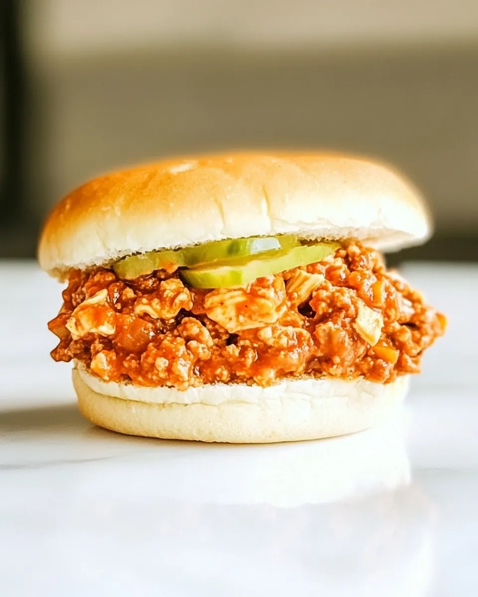 Delicious Chicken Sloppy Joes food shot