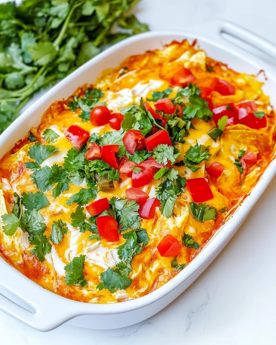 Healthy Chicken Tortilla Casserole shot