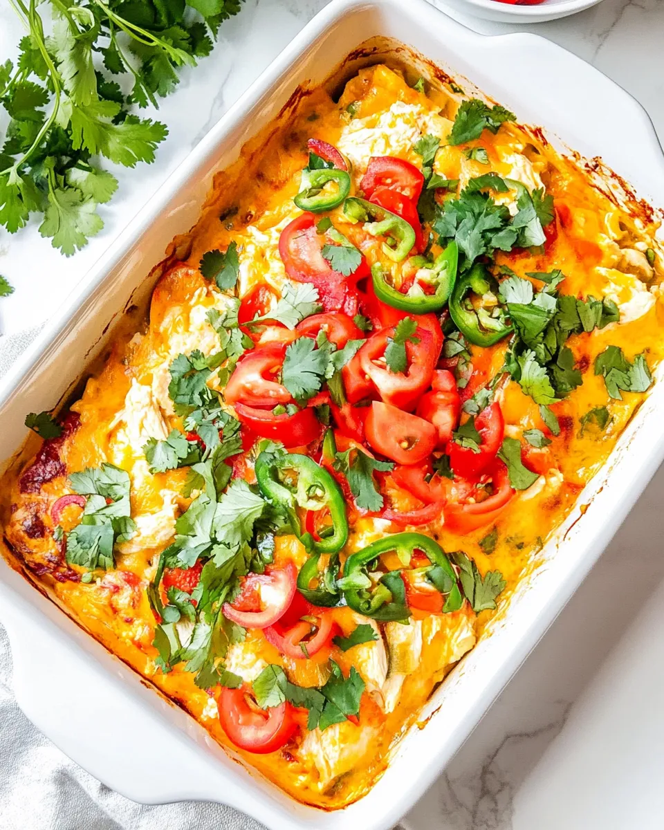 Delicious Chicken Tortilla Casserole food shot