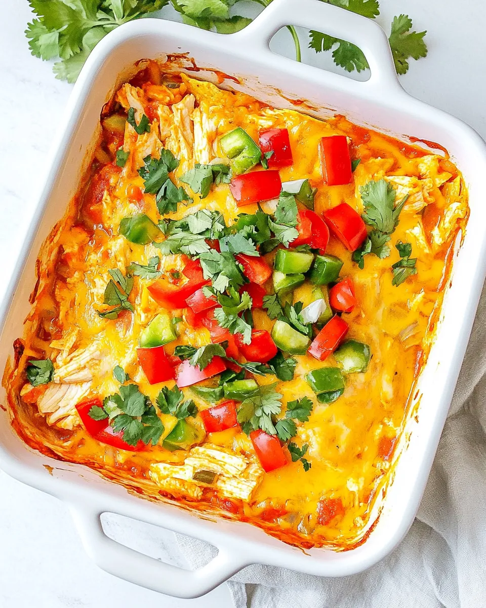 Homemade Chicken Tortilla Casserole food shot