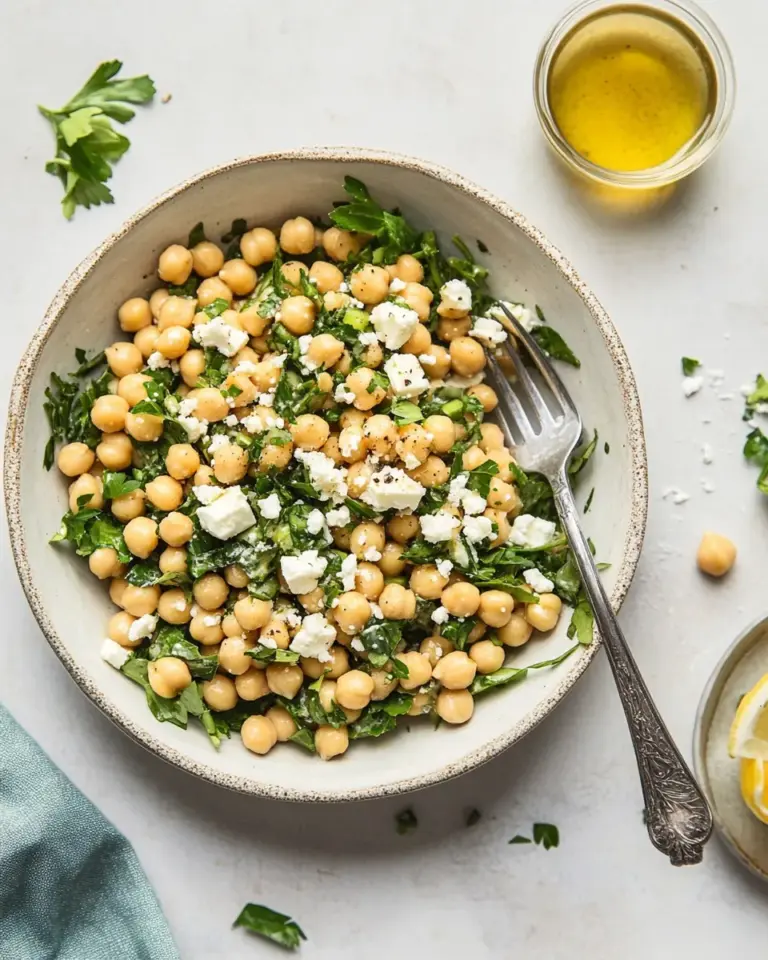 Homemade Chickpea Salad with Lemon Vinaigrette and Feta photo
