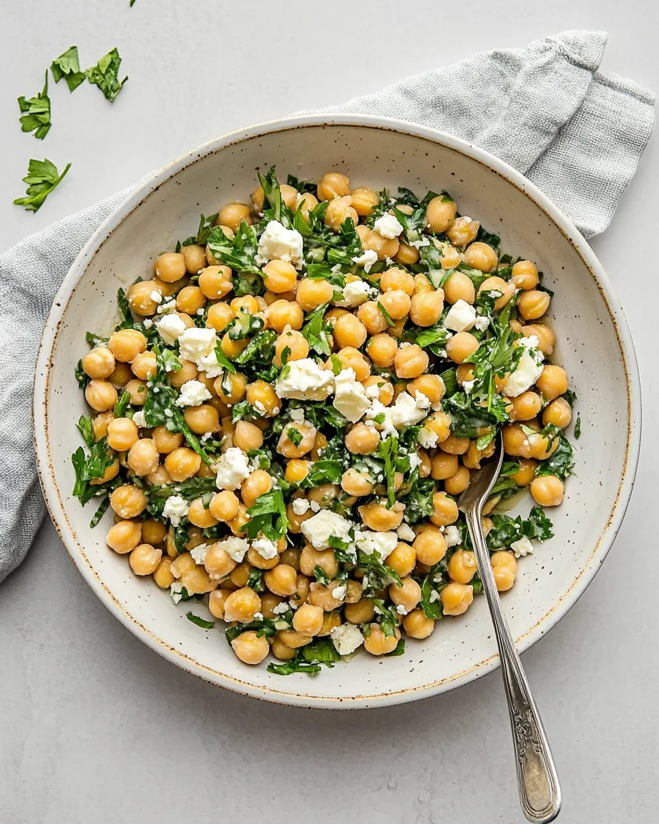 Classic Chickpea Salad with Lemon Vinaigrette and Feta image