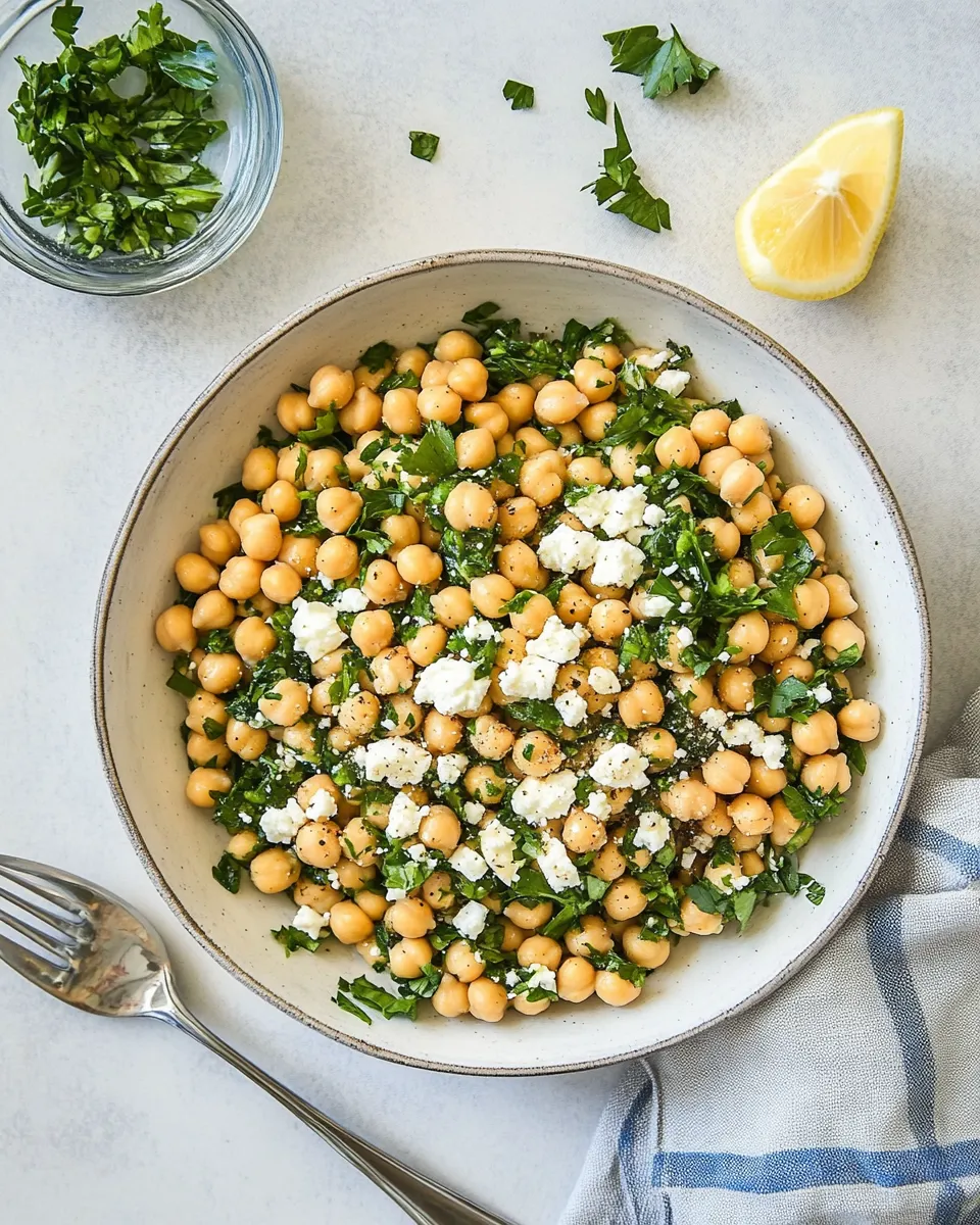 Easy Chickpea Salad with Lemon Vinaigrette and Feta recipe photo