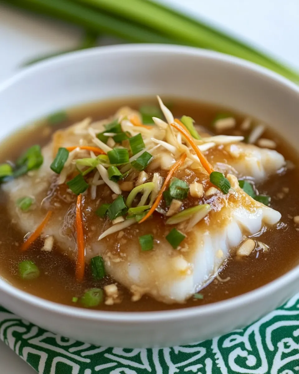 Delicious Chinese Cod in Garlic-Ginger Broth image