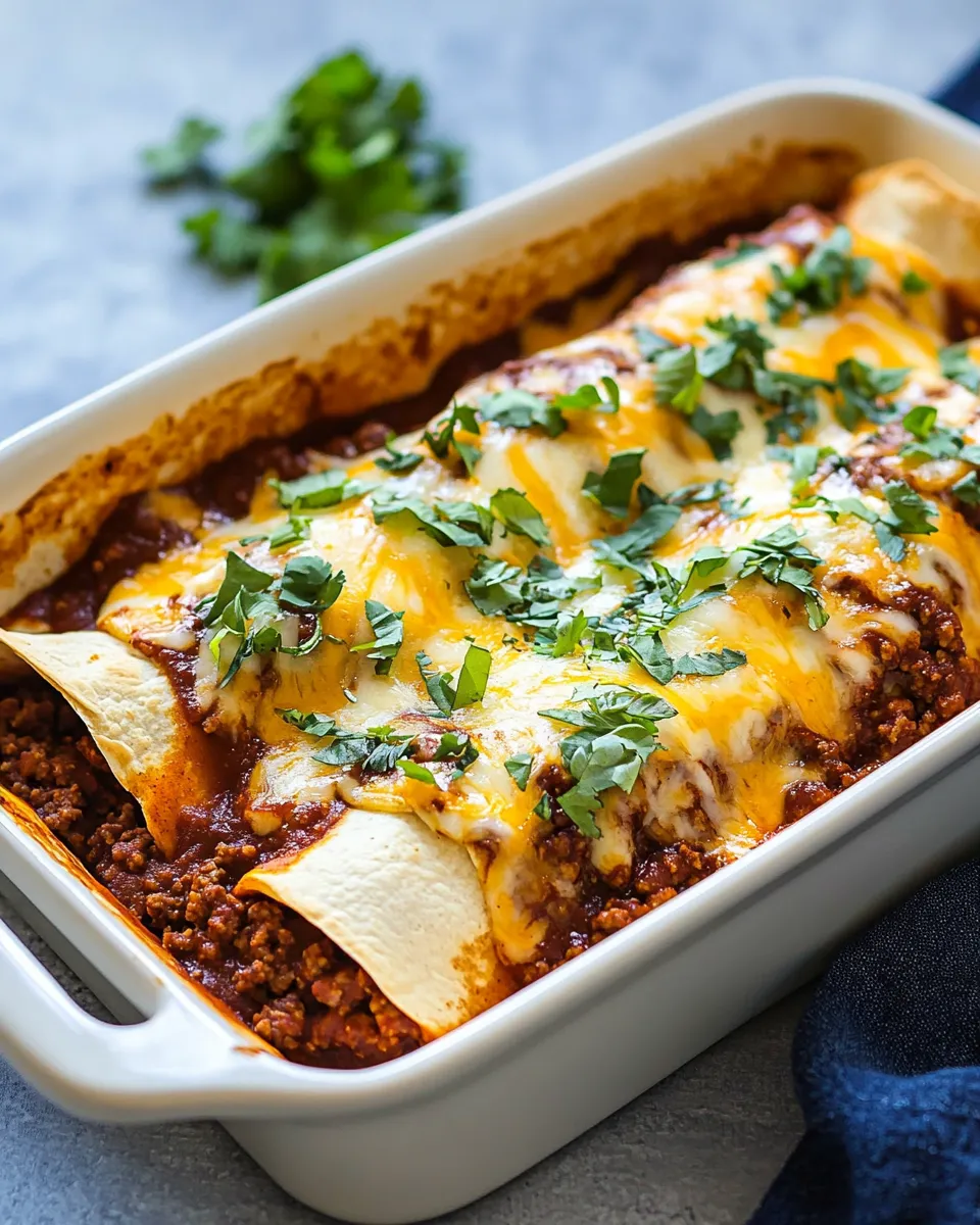 Easy Chipotle Ground Beef Enchiladas photo