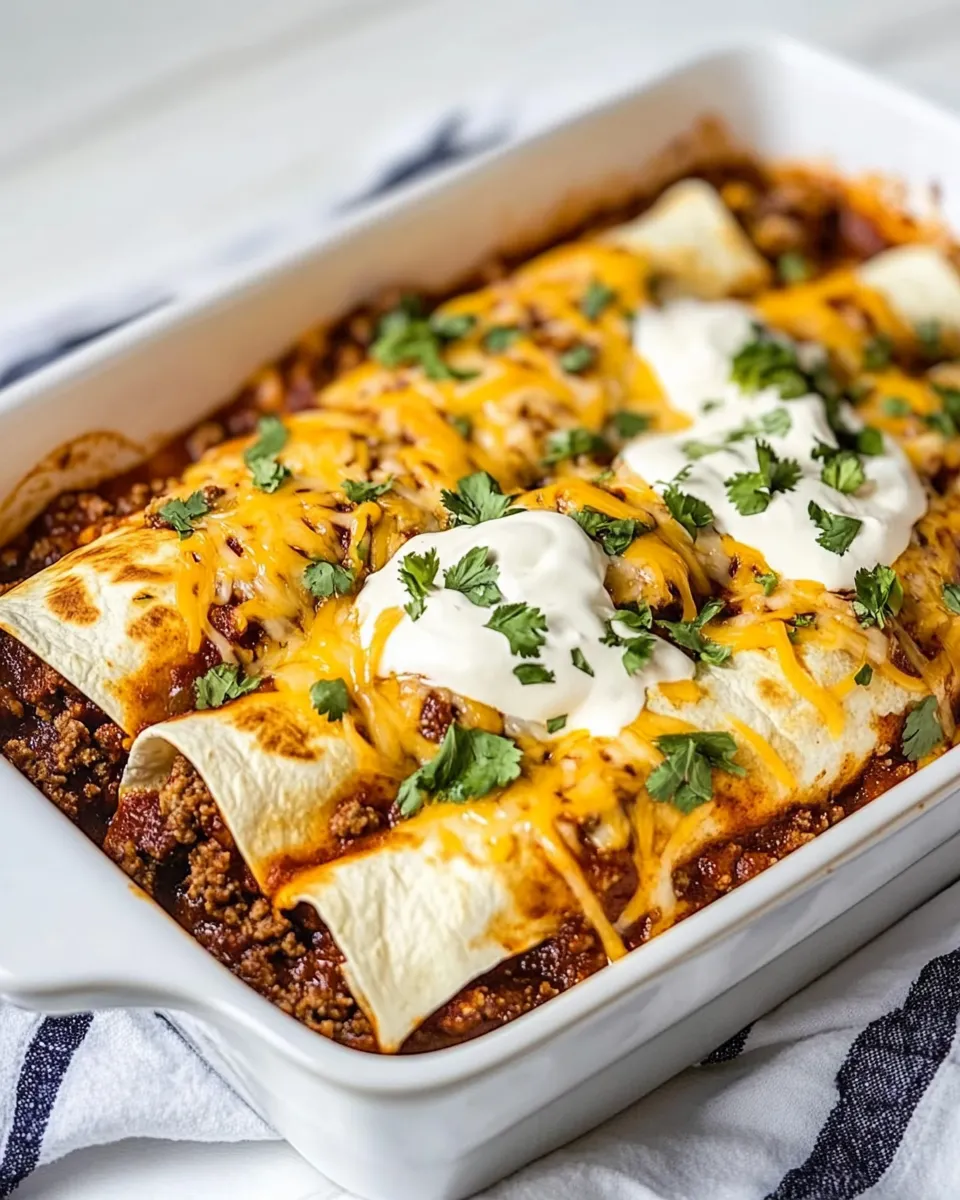 Delicious Chipotle Ground Beef Enchiladas image