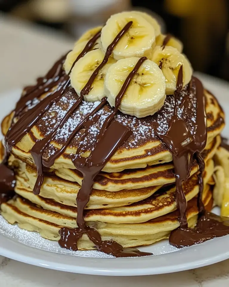 Homemade Chocolate Banana Pancakes photo