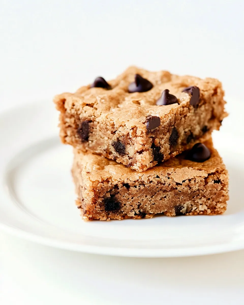 Perfect Chocolate Chip Banana Bread Blondies shot