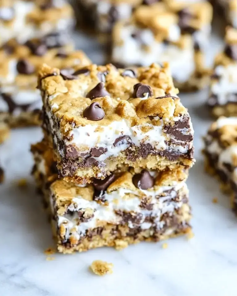 Fresh Chocolate Chip Cookie Smores Bars. recipe photo