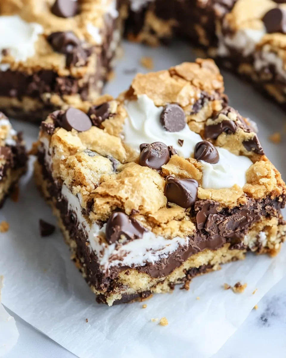 Delicious Chocolate Chip Cookie Smores Bars. image