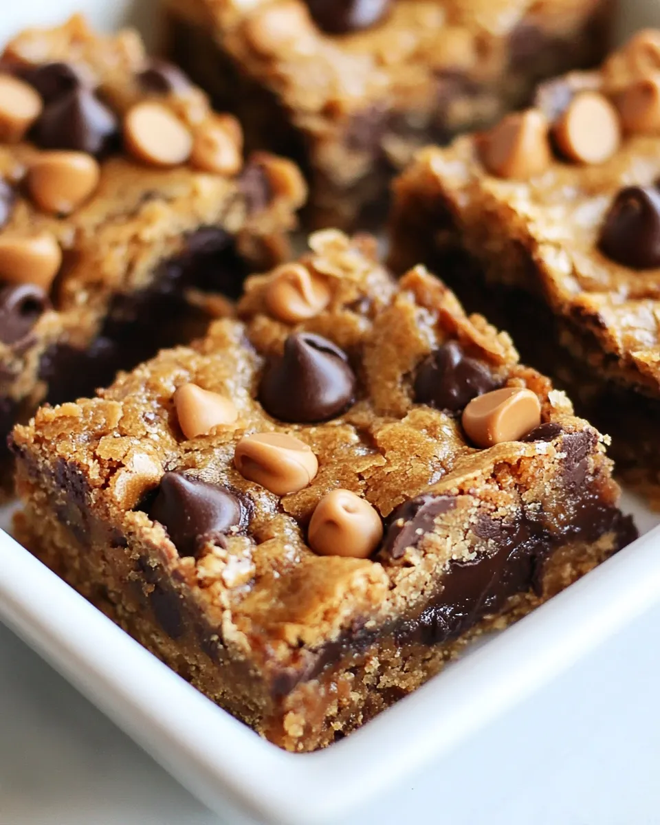 Homemade Chocolate Chip Peanut Butter Bars photo