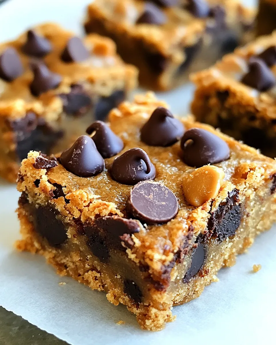 Classic Chocolate Chip Peanut Butter Bars shot