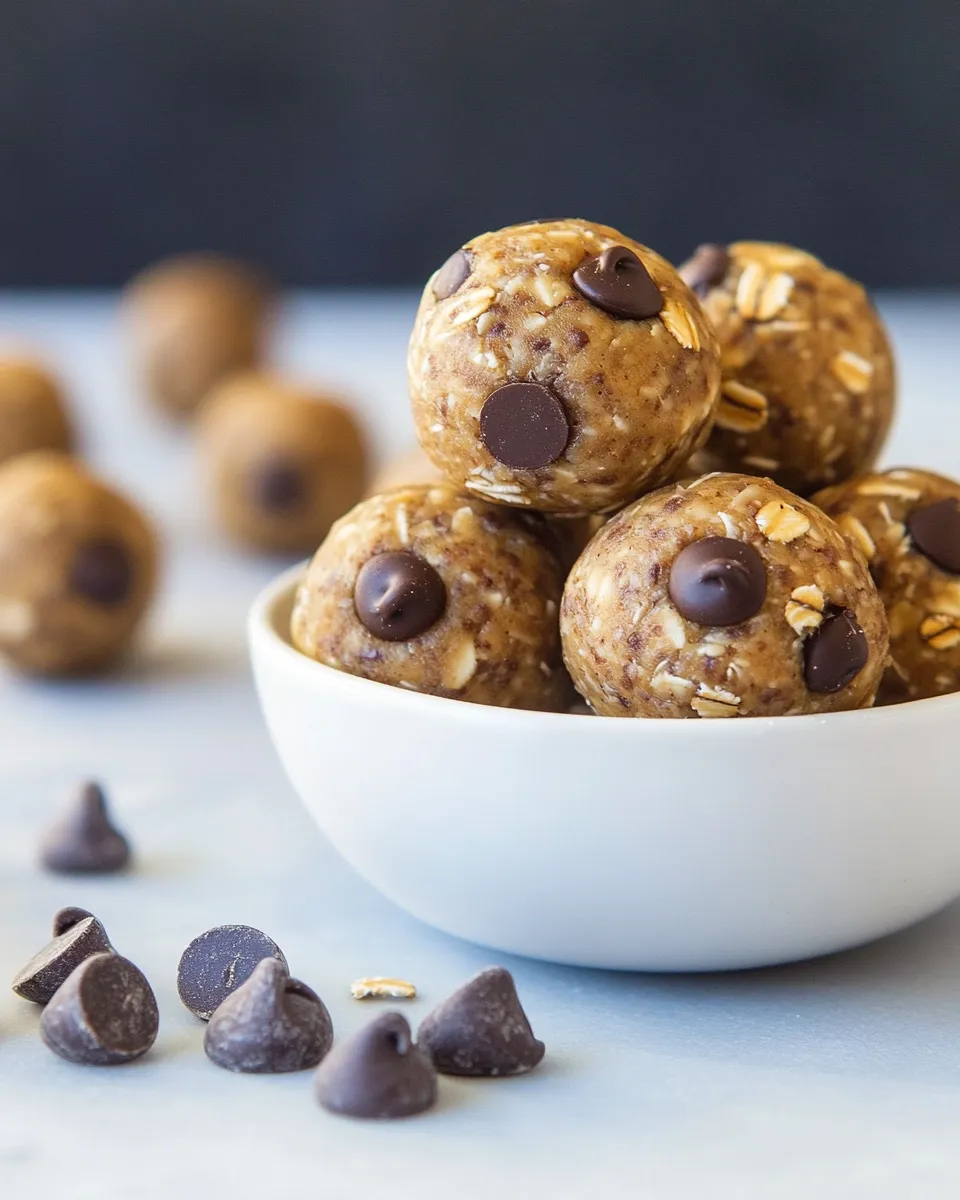 Homemade Chocolate Chip Peanut Butter Oatmeal Protein Balls photo