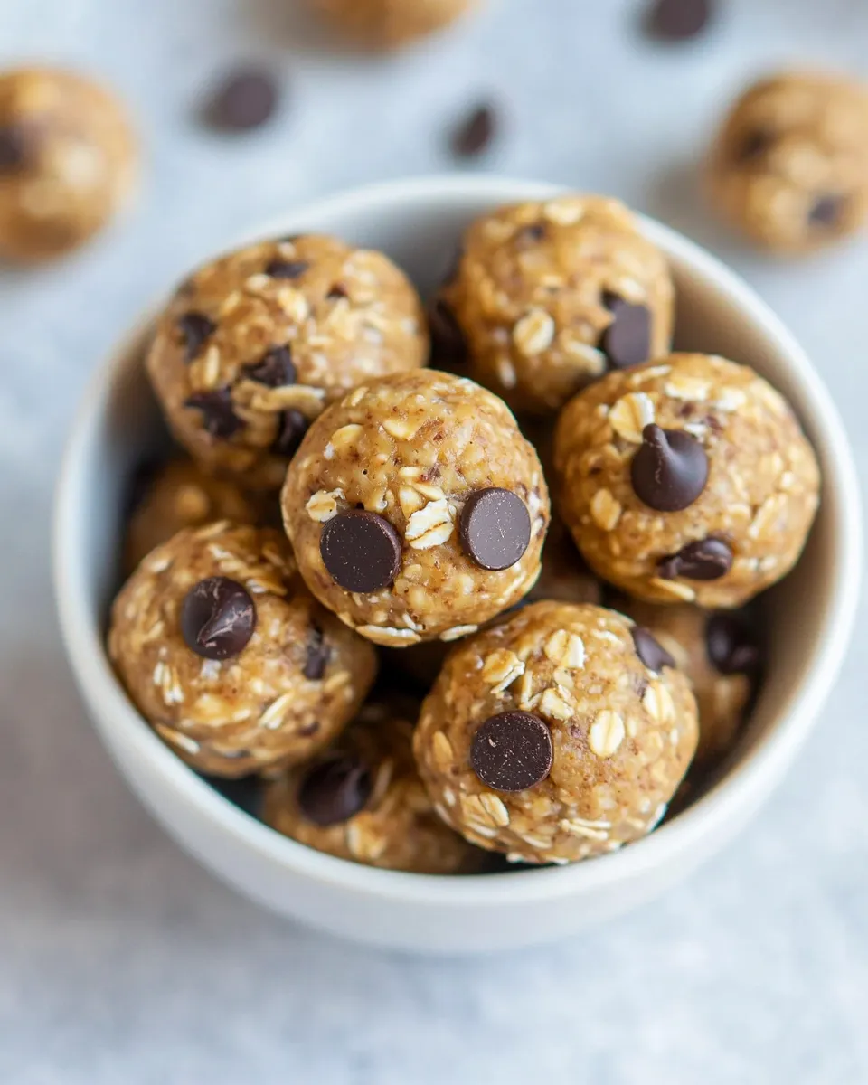 Delicious Chocolate Chip Peanut Butter Oatmeal Protein Balls image