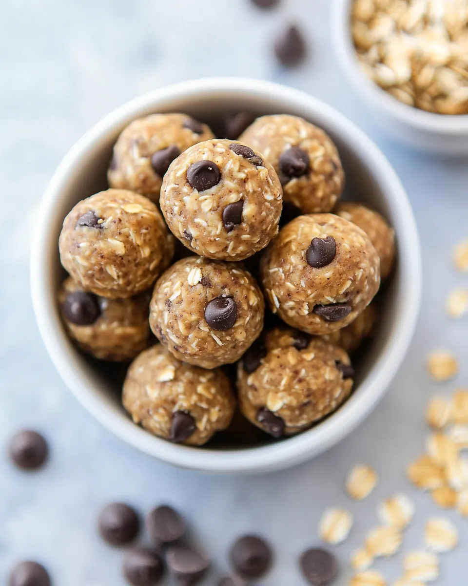 Easy Chocolate Chip Peanut Butter Oatmeal Protein Balls recipe photo