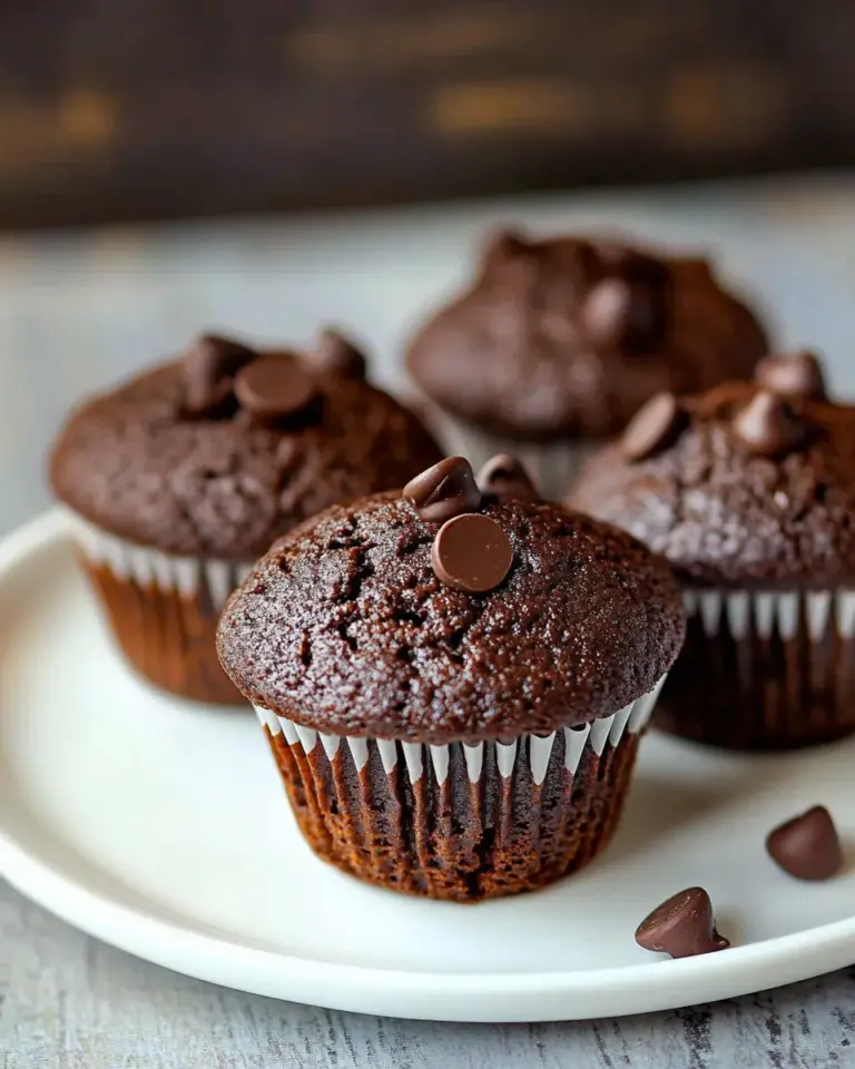 Homemade Chocolate Chocolate Chip Muffins Recipe photo