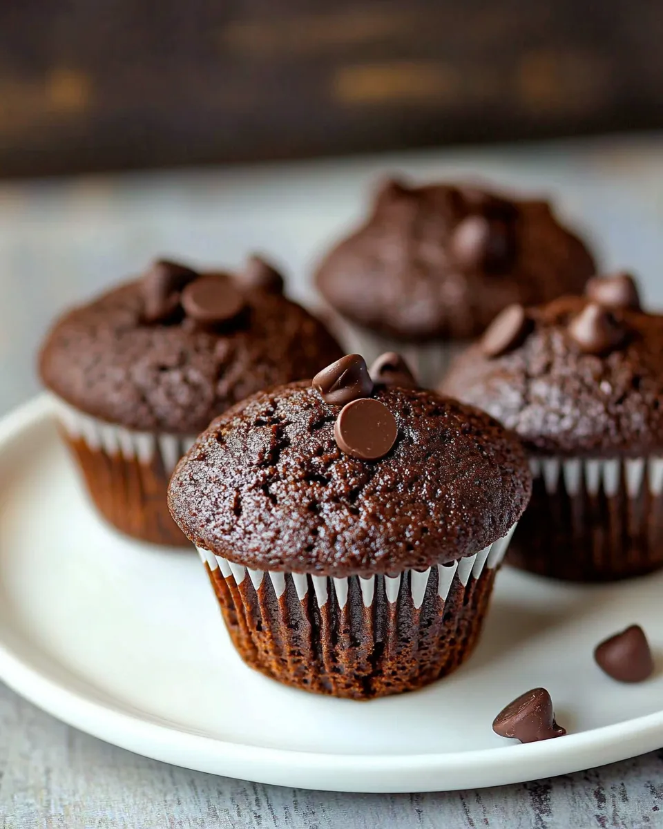 Homemade Chocolate Chocolate Chip Muffins Recipe photo