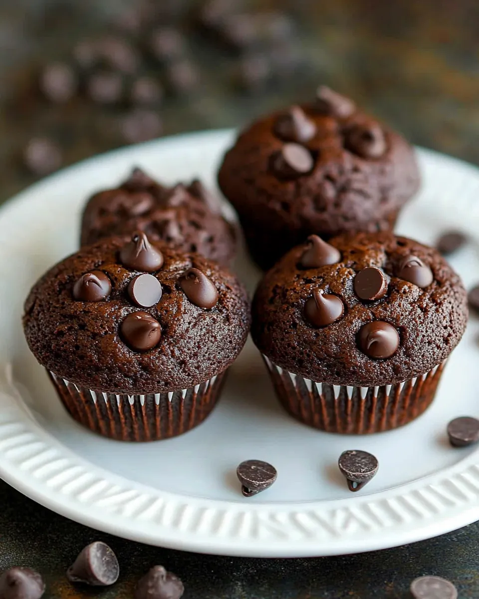 Delicious Chocolate Chocolate Chip Muffins Recipe recipe photo