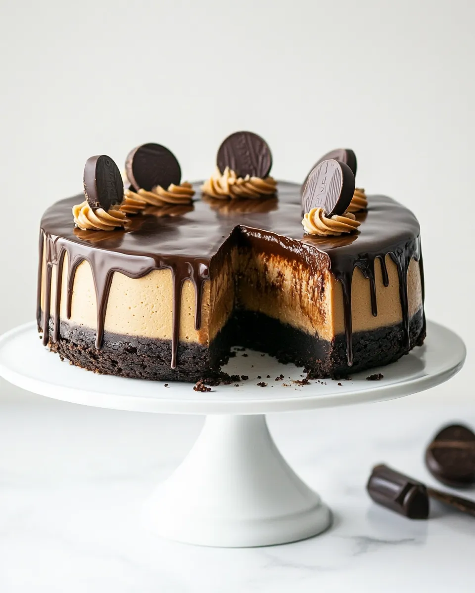 Classic Chocolate Covered Peanut Butter Cheesecake image