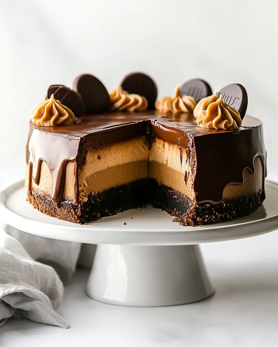 Easy Chocolate Covered Peanut Butter Cheesecake recipe photo