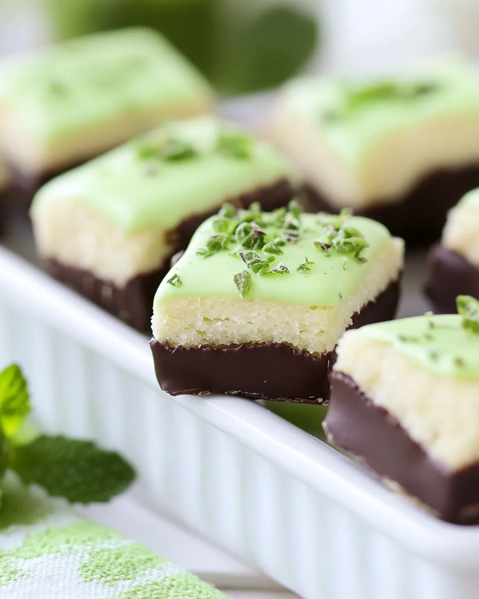 Classic Chocolate Dipped Mint Shortbread Cookies image