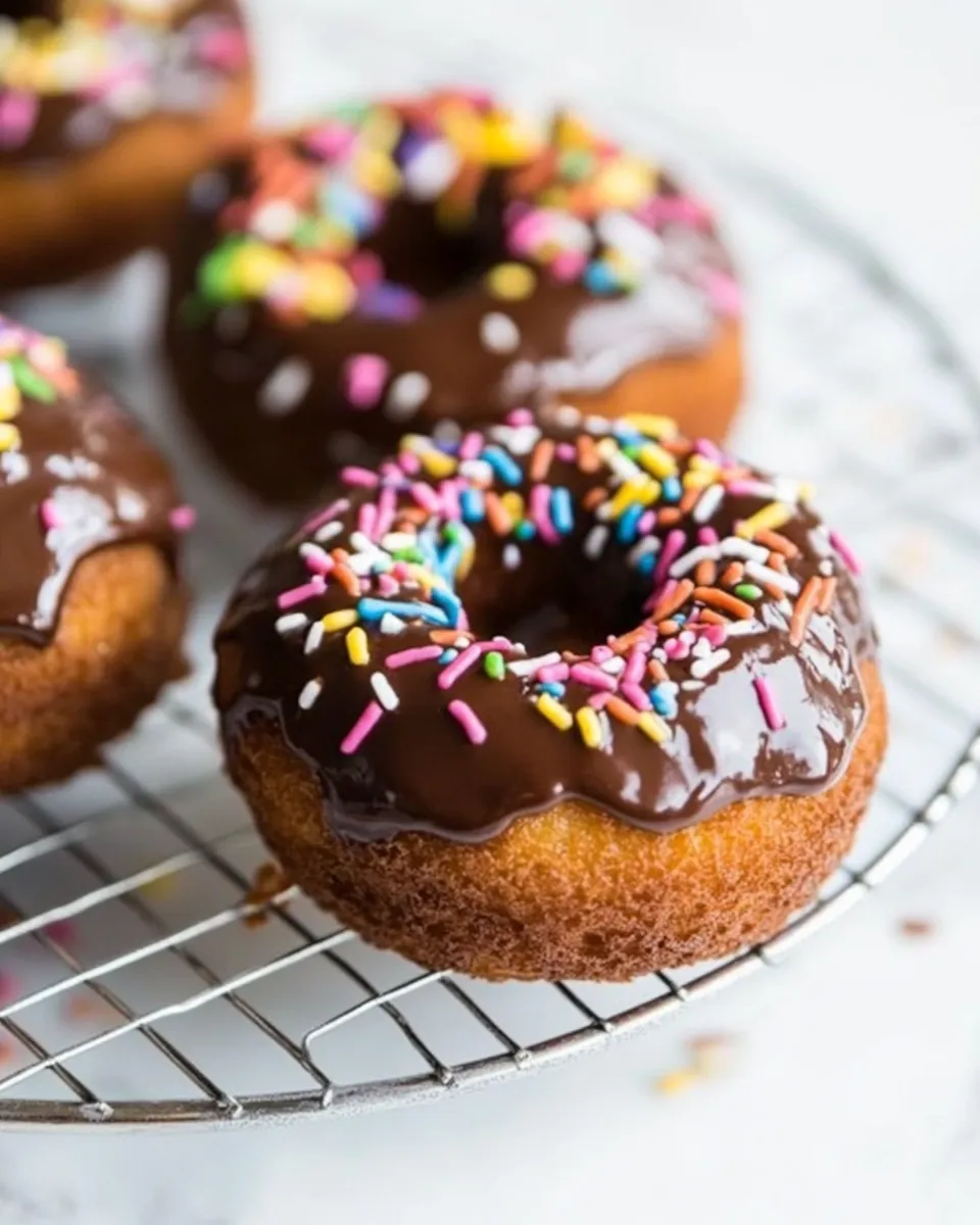 Simple Chocolate Frosted Cake Donuts. image