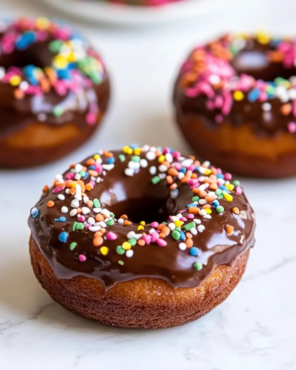 Sweet Chocolate Frosted Cake Donuts. dish image