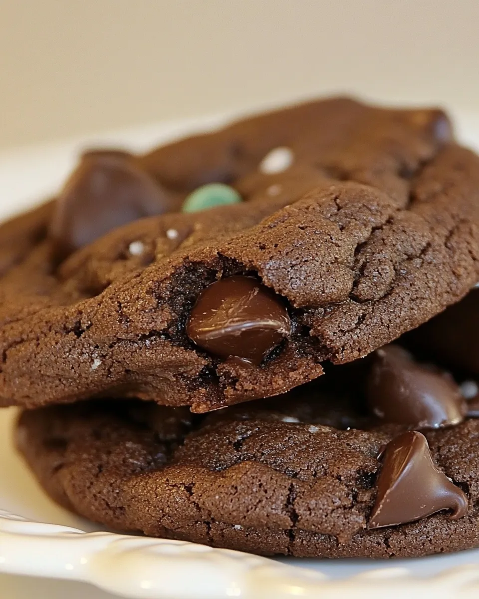 Delicious Chocolate Mint Cookies with Dark Chocolate Mint Chips shot