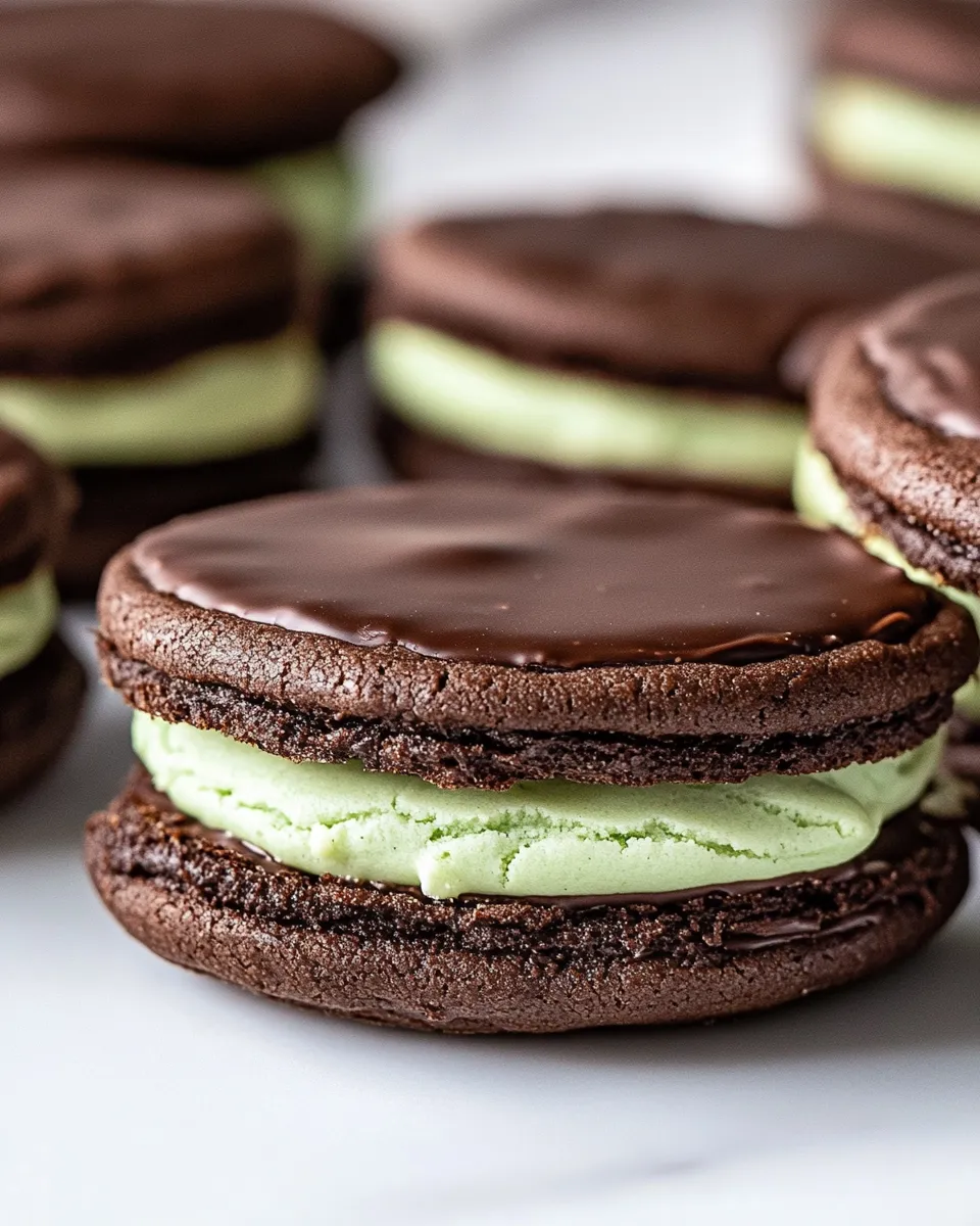 Homemade Chocolate Mint Sandwich Cookies photo