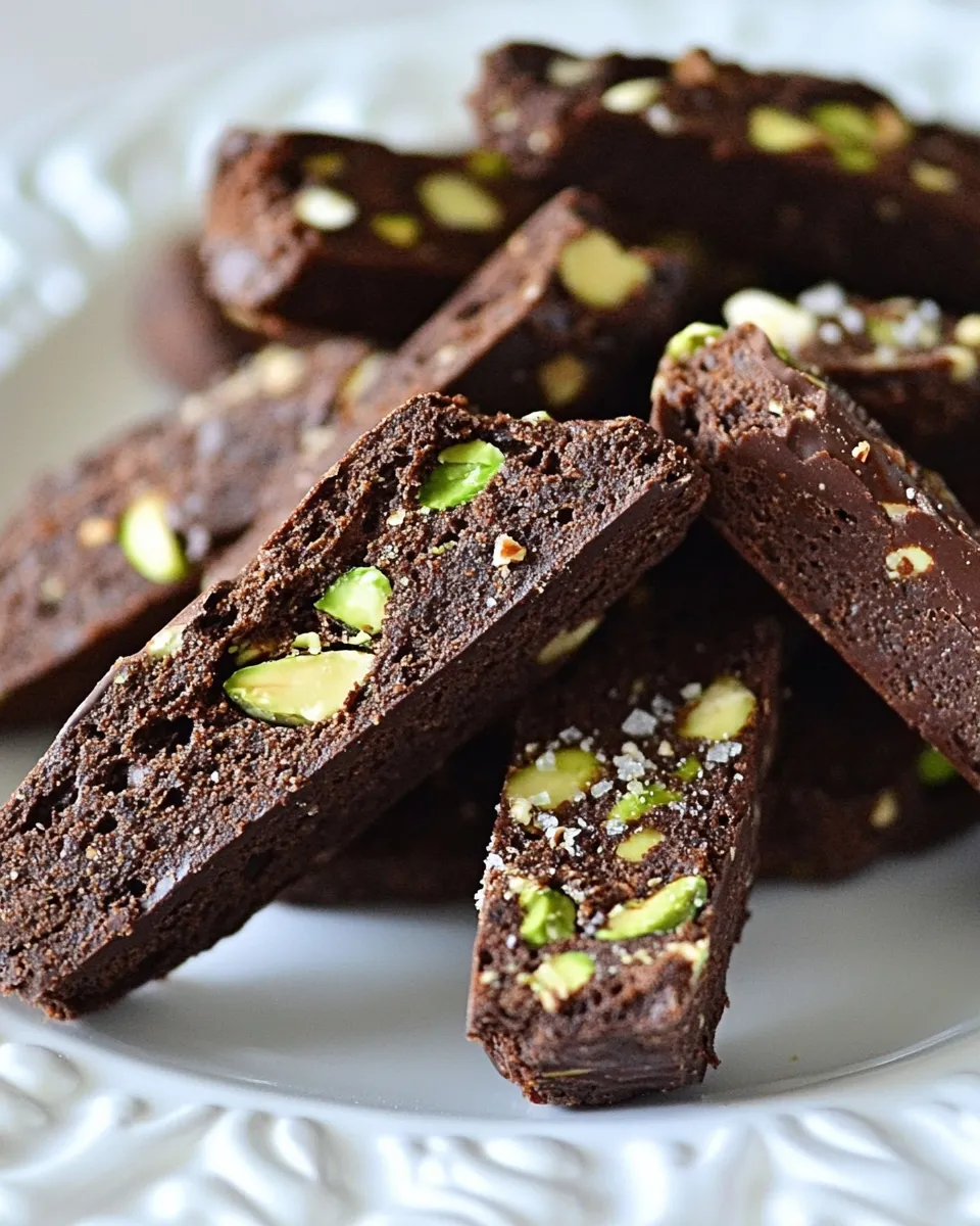 Homemade Chocolate Pistachio Biscotti photo