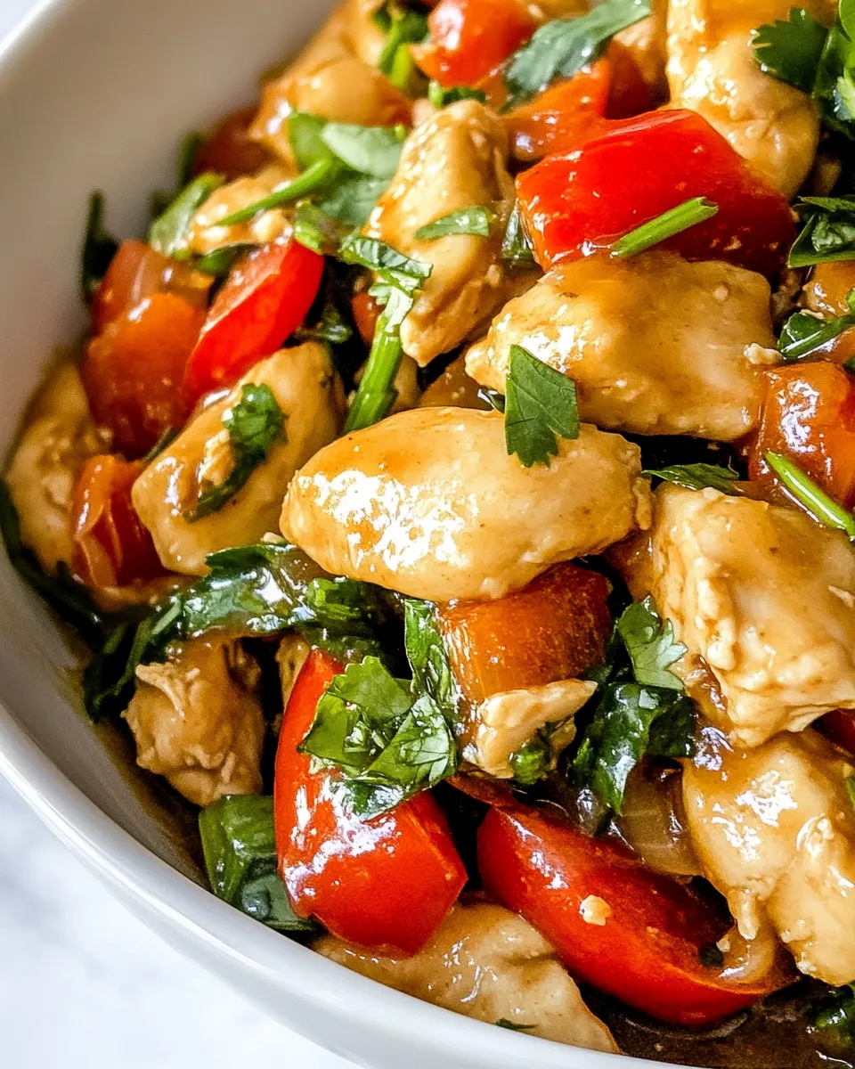 Healthy Cilantro Chicken Stir Fry shot