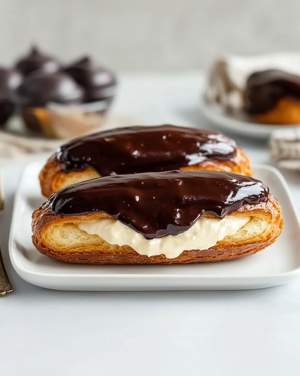 Homemade Classic Chocolate Eclairs photo