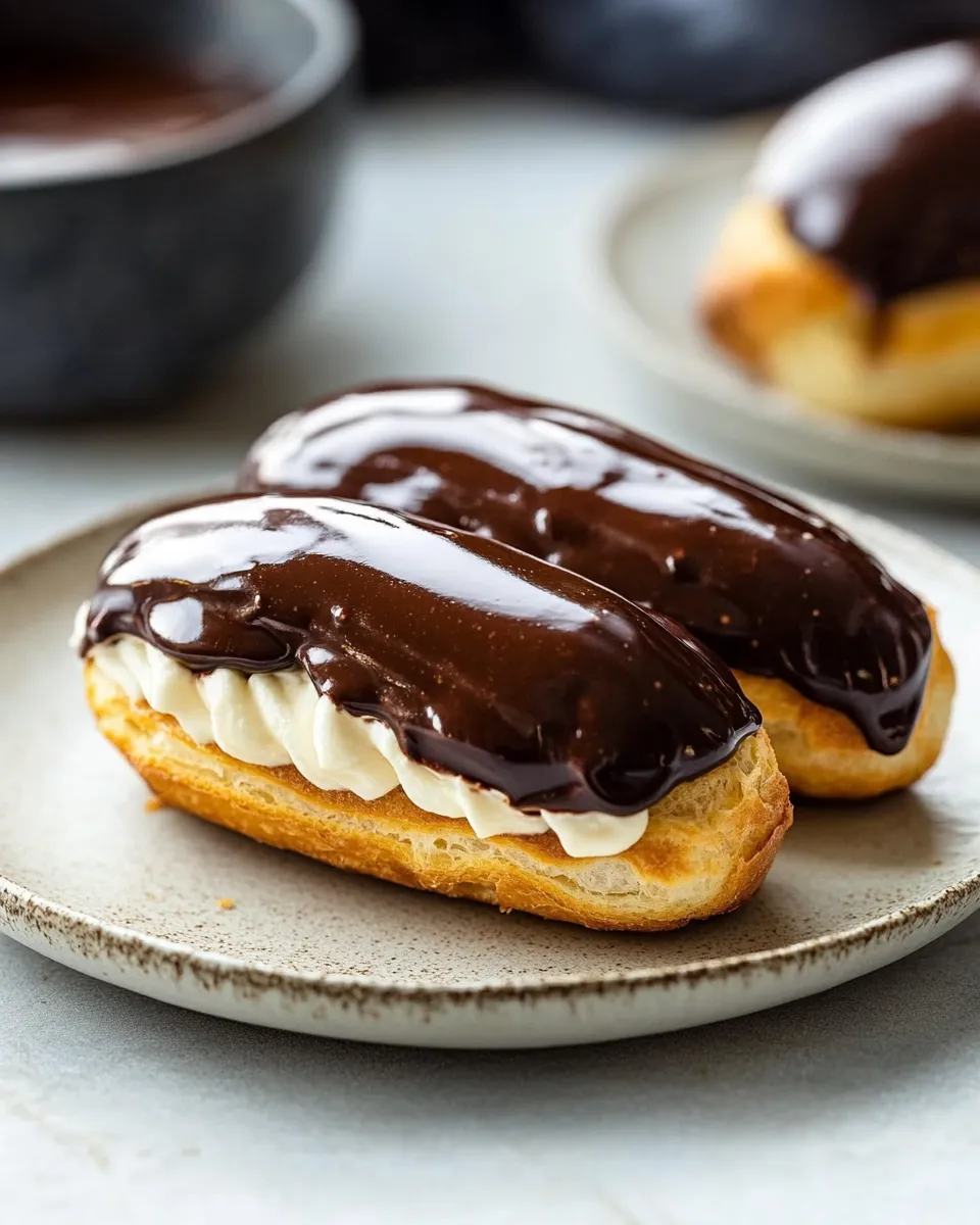Delicious Classic Chocolate Eclairs recipe photo