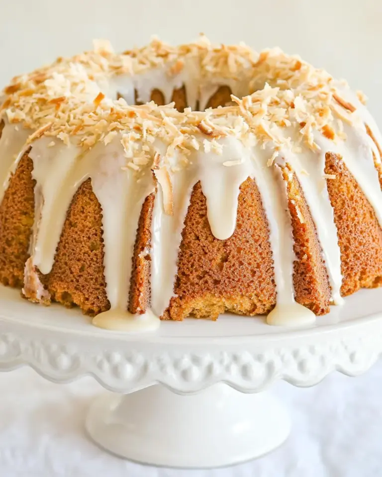 Homemade Coconut Bundt Cake with White Chocolate-Coconut Glaze photo