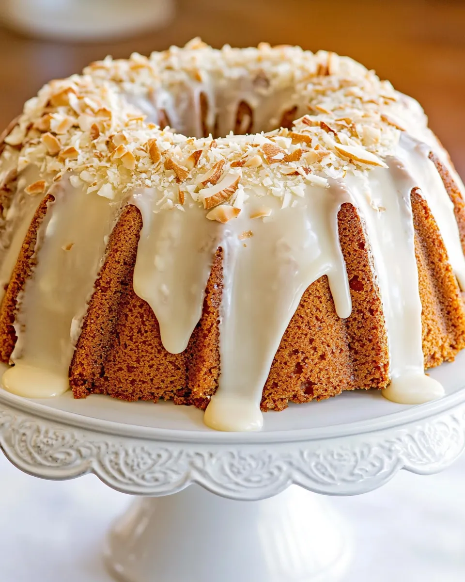 Classic Coconut Bundt Cake with White Chocolate-Coconut Glaze image