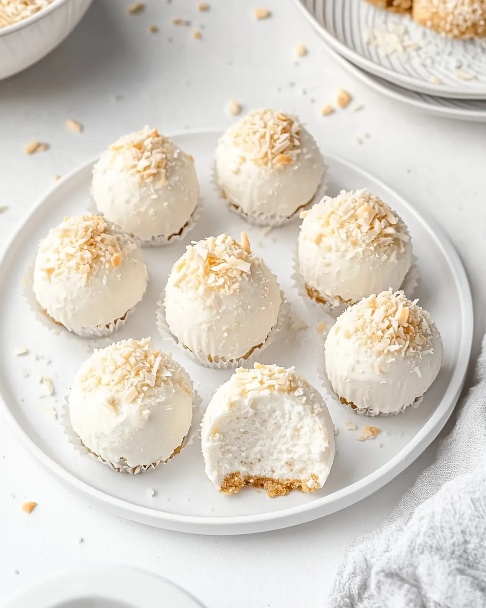 Sweet Coconut Cheesecake Bites shot