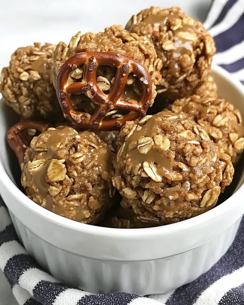 Homemade Cookie Butter Pretzel Granola Bites recipe photo