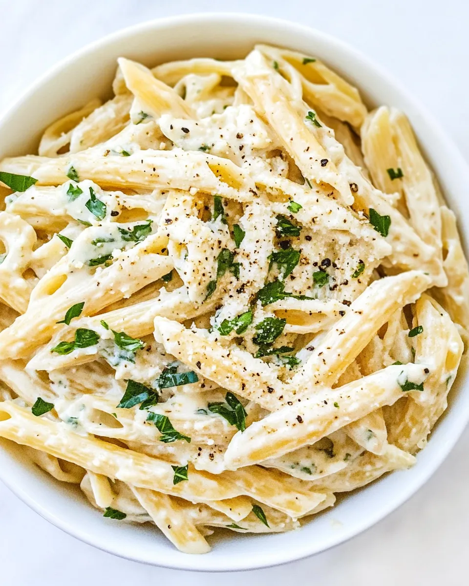 Homemade Creamy Goat Cheese Pasta recipe image