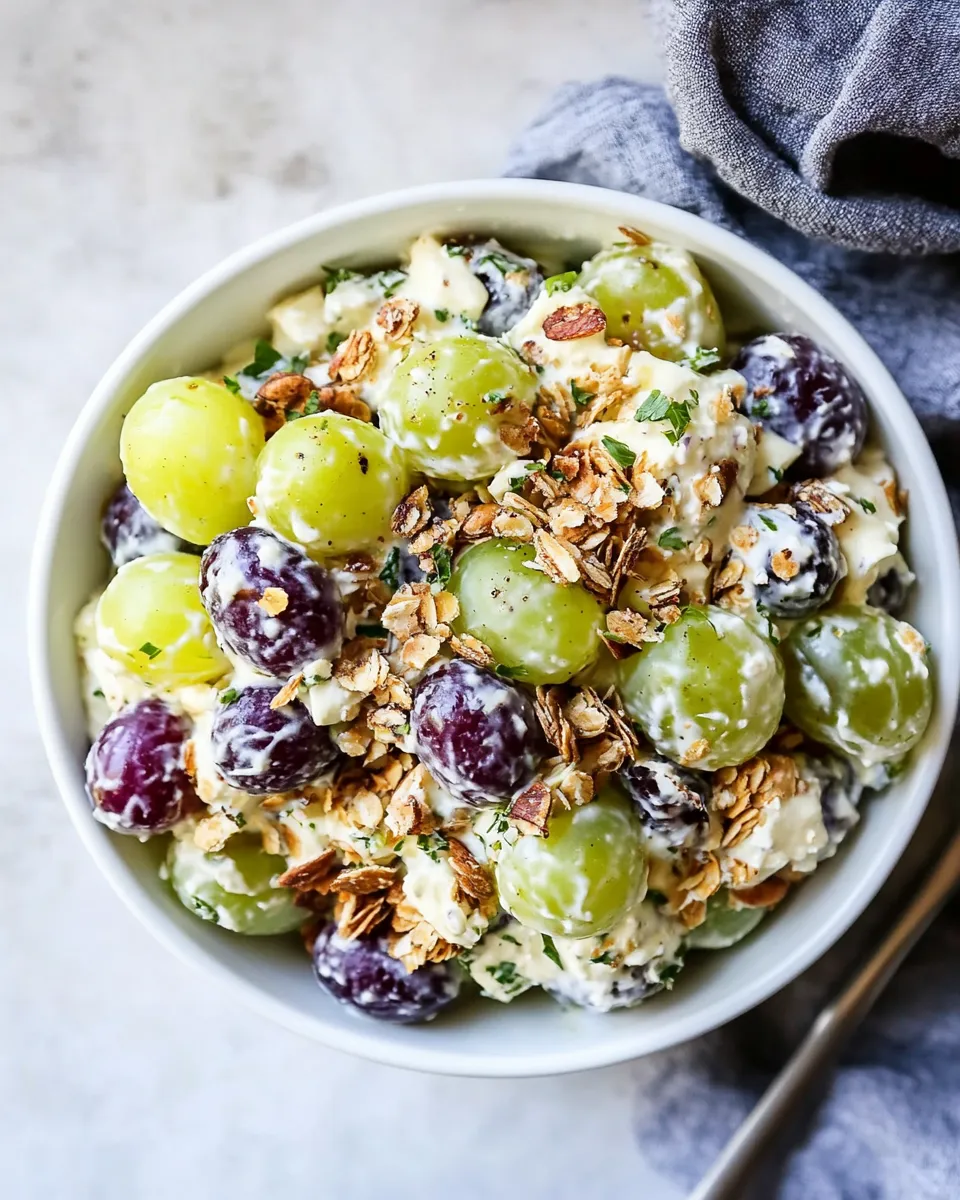 Easy Creamy Grape Salad Recipe shot