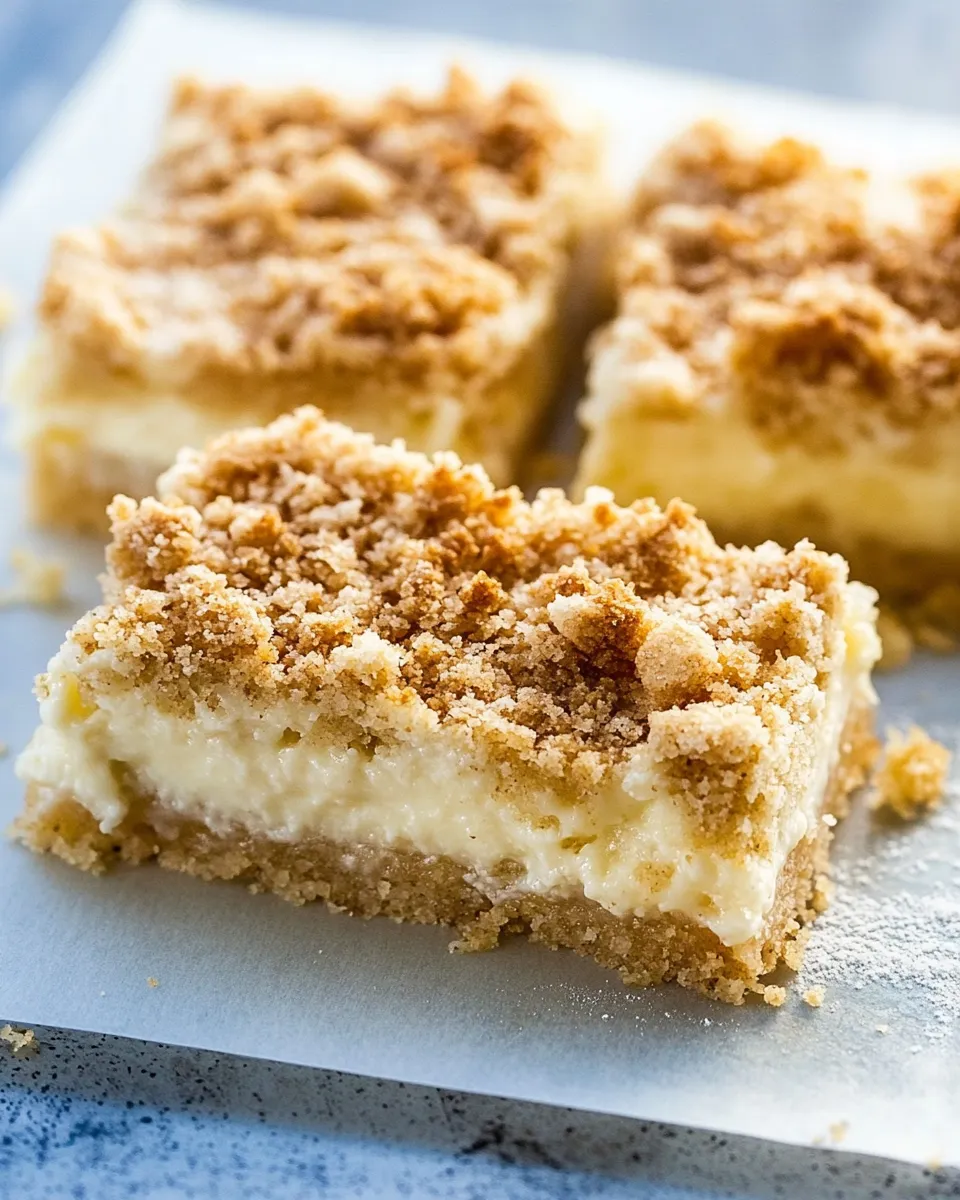 Delicious Creamy Lemon Crumb Squares shot