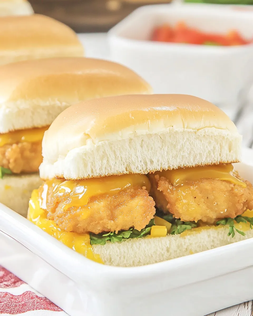 Delicious Crispy Honey Mustard Chicken Sliders image