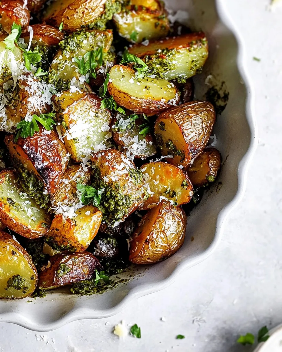 Easy Crispy Potatoes with Pesto and Parmesan recipe photo