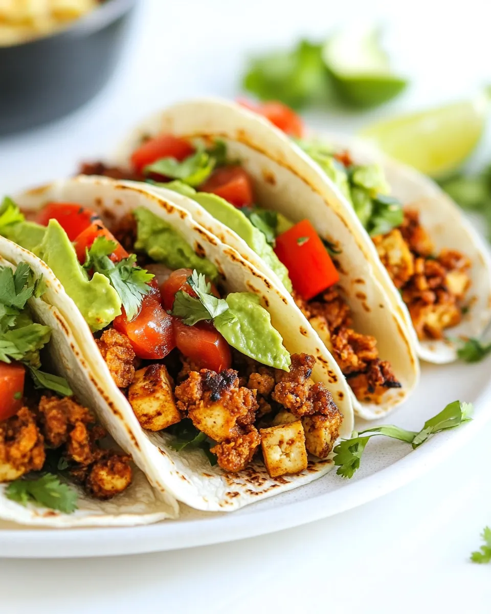 Healthy Crispy Tofu Tacos dish photo