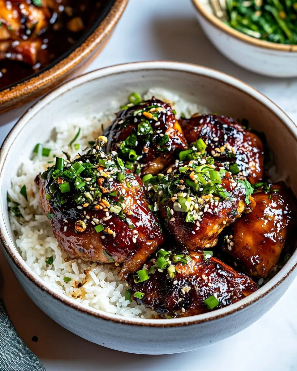 Quick Crockpot Honey Garlic Chicken. food shot