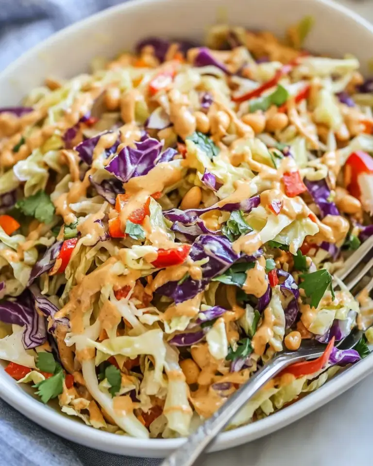 Homemade Crunchy Cabbage Salad with Peanut Dressing photo