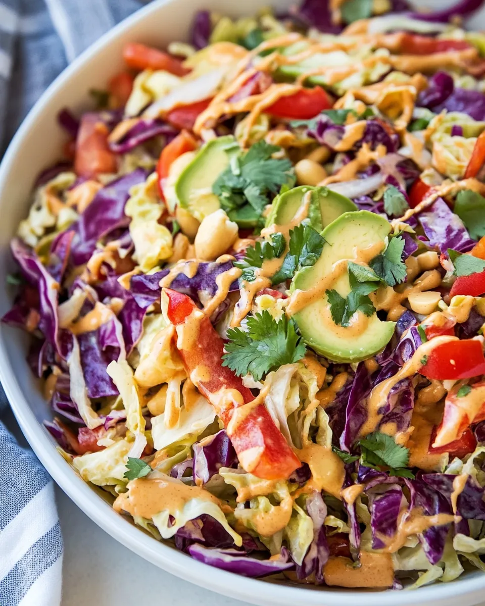 Classic Crunchy Cabbage Salad with Peanut Dressing image